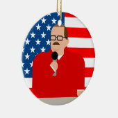 Ken Bone-kerstversiering: Amerikaanse vlag Keramisch Ornament (Rechts)