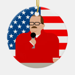 Ken Bone-kerstversiering: Amerikaanse vlag Keramisch Ornament