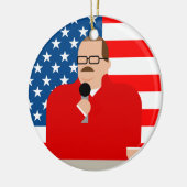 Ken Bone-kerstversiering: Amerikaanse vlag Keramisch Ornament (Links)