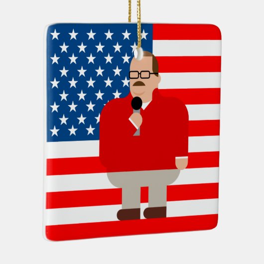Ken Bone-kerstversiering: Amerikaanse vlag Keramisch Ornament (Rechts)