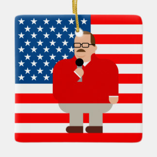 Ken Bone-kerstversiering: Amerikaanse vlag Keramisch Ornament
