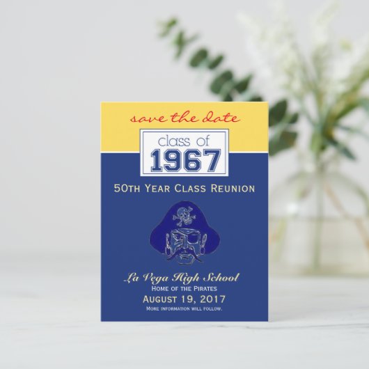 {Ken} Class Reunion Save-the-Date Aankondiging (Staand voorkant)