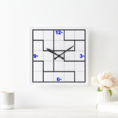 Ken® Clock met downloadbare puzzel Vierkante Klok (Huis)