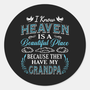 Ken de hemel opa in de hemel vermiste vader opa ronde sticker