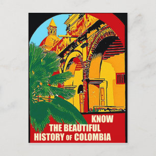 Ken de mooie geschiedenis van Colombia, vintage Briefkaart