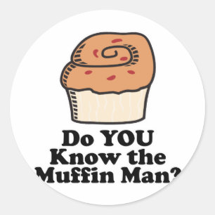 ken de muffinman ronde sticker