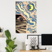 Ken Gage 1992 Moontrap Fine Art Poster (Thuiskantoor)