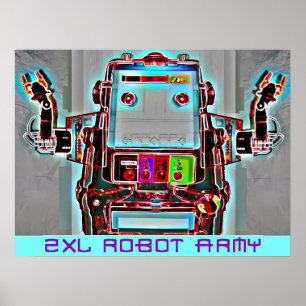 Ken Gage 2-XL Robot Army Retrowave Pop Surrealisme Poster
