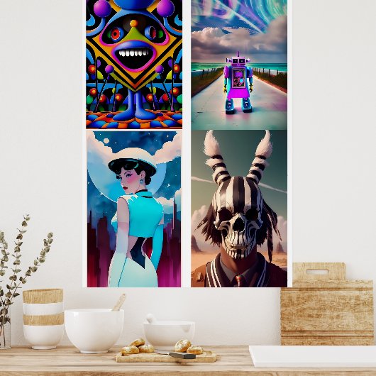 Ken Gage 4-in-1 Pop Art Series A Poster (Keuken)