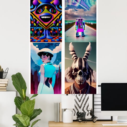 Ken Gage 4-in-1 Pop Art Series A Poster (Thuiskantoor)