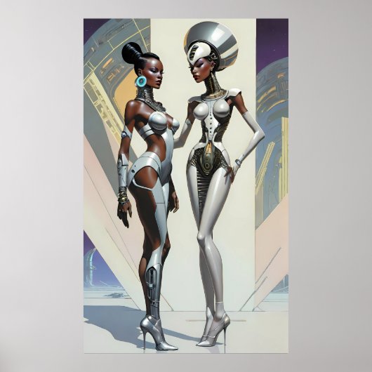 Ken Gage Afrofuturism Drie Science Fiction Pop Poster (Voorkant)