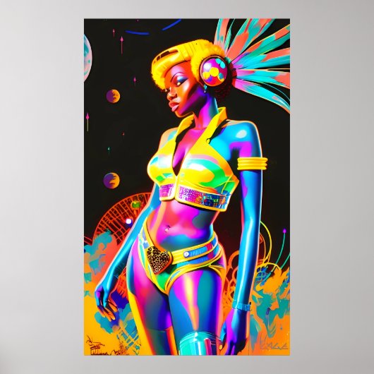 Ken Gage Afrofuturisme Twee Science Fiction Pop Poster (Voorkant)