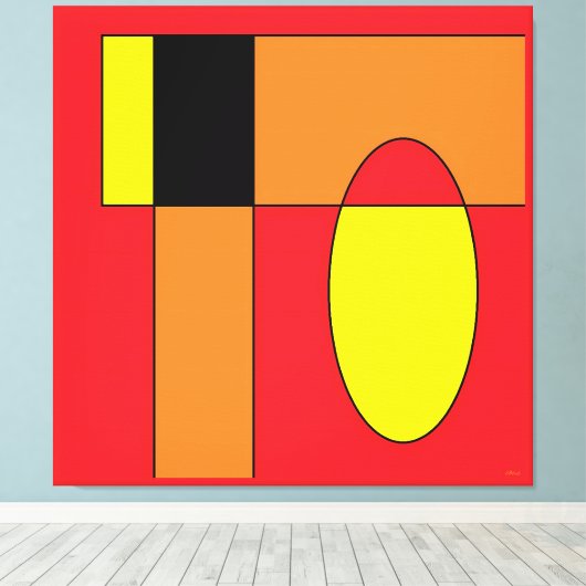 Ken Gage Egg Invader I Canvas Afdruk (Insitu (Houten vloer))