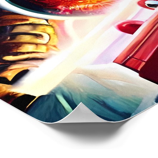 Ken Gage Vuur de Laser Kanonnen Retro Art Poster (Hoek)