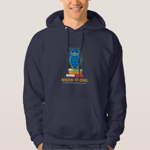 Ken het Uil Navy Volwassene Maat Hoodie