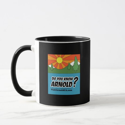 Ken je Arnold? VisitArnoldCA Mok zwart-wit (Links)