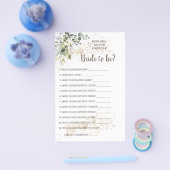 Ken je de Bride Herbal Shower Game Kaart? Flyer (Enkel)