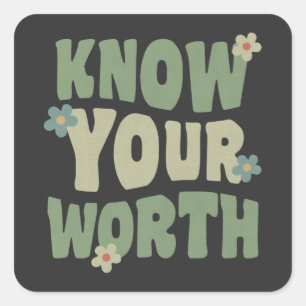 ken je  groovy quote vierkante sticker