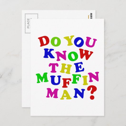Ken je het Muffin Man? Briefkaart (Voorkant / Achterkant)