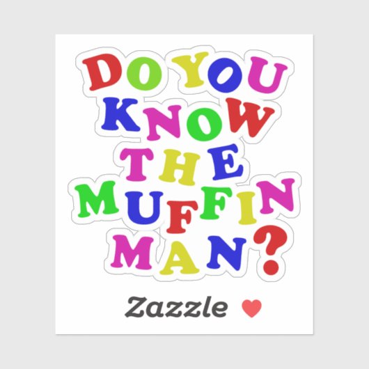 Ken je het Muffin Man? Sticker (Vel)