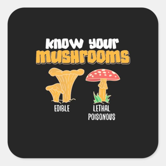 Ken je paddenstoelen vierkante sticker (Voorkant)