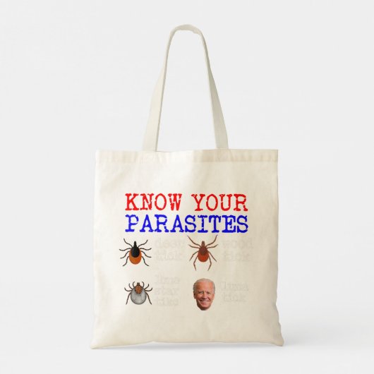 Ken je Parasites Lunatick Anti Joe Biden.png Tote Bag (Achterkant)