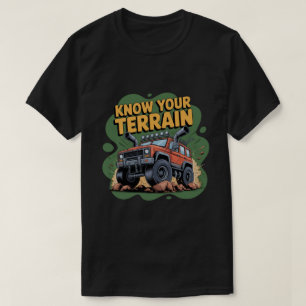 Ken je terrein 4x4 terreinwagen strip t-shirt
