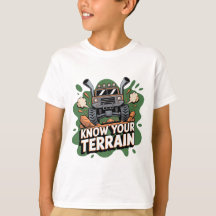 Ken Je Terrein Groene 4x4 Off-Road Truck Cartoon