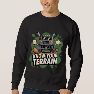 Ken Je Terrein Groene 4x4 Off-Road Truck Cartoon Trui