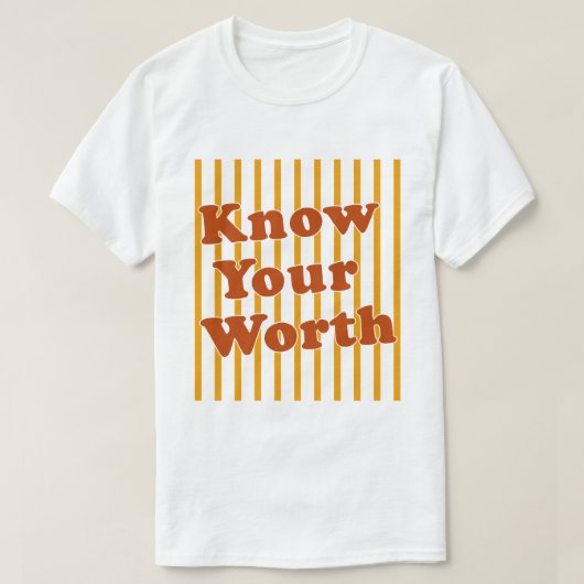 Ken Je Waarde Retro Strepen T-shirt (Design voorkant)
