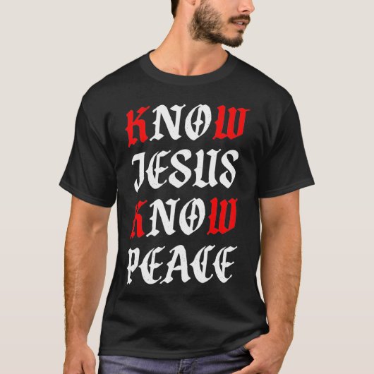 Ken Jesus Know Peace Alpha Omega Couture T-shirt (Voorkant)