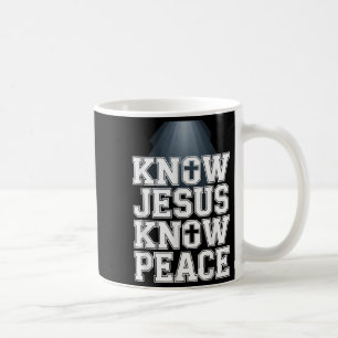 Ken Jesus Know Peace Christelijk Grafisch Ontwerp  Koffiemok