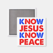 Ken Jesus Know Peace Christelijk Magneet (Voorkant / Achterkant)