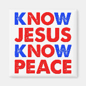 Ken Jesus Know Peace Christelijk Magneet (Voorkant)