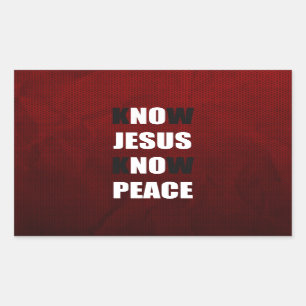 Ken Jesus Know Peace Christelijk Rechthoekige Sticker