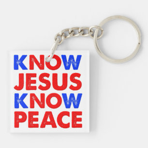 Ken Jesus Know Peace Christelijk Sleutelhanger