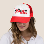 Ken Jesus Know Peace Christelijk Trucker Pet (In situ)