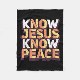 Ken Jesus Know Peace Christelijke Religieuze Match Fleece Deken