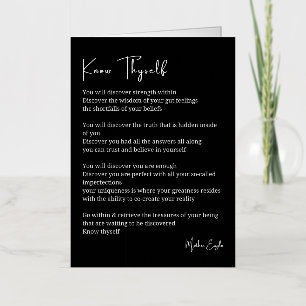 Ken jezelf inspirerende gedichten poëzie folie wenskaart