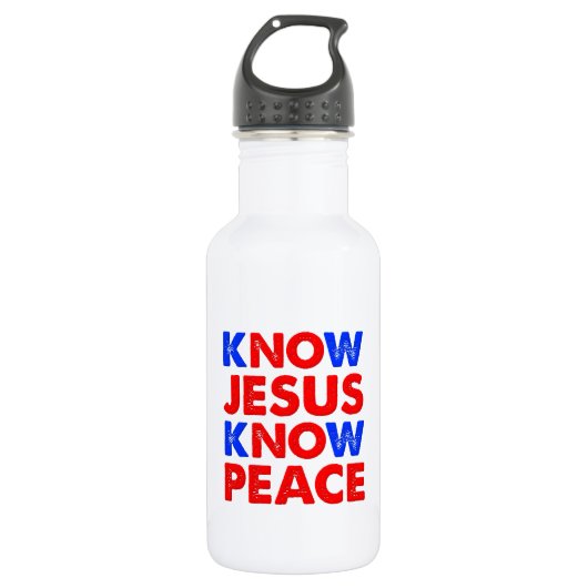 Ken Jezus Ken Vrede Christelijk Waterfles (Voorkant)