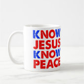 Ken Jezus Ken Vrede Christelijke Mok (Links)