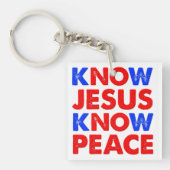 Ken Jezus Ken Vrede Christelijke Sleutelhanger (Voorkant)