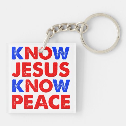 Ken Jezus Ken Vrede Christelijke Sleutelhanger (Achterkant)