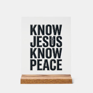 Ken Jezus Ken Vrede Vintage Christelijke Typografi Acryl Bord