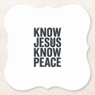 Ken Jezus Ken Vrede Vintage Christelijke Typografi Kartonnen Onderzetters