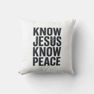 Ken Jezus Ken Vrede Vintage Christelijke Typografi Kussen