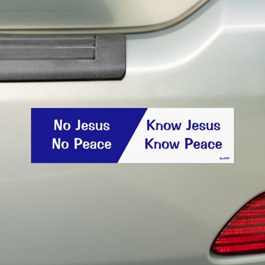 Ken Jezus, Know Peace Bumpersticker (Op auto)