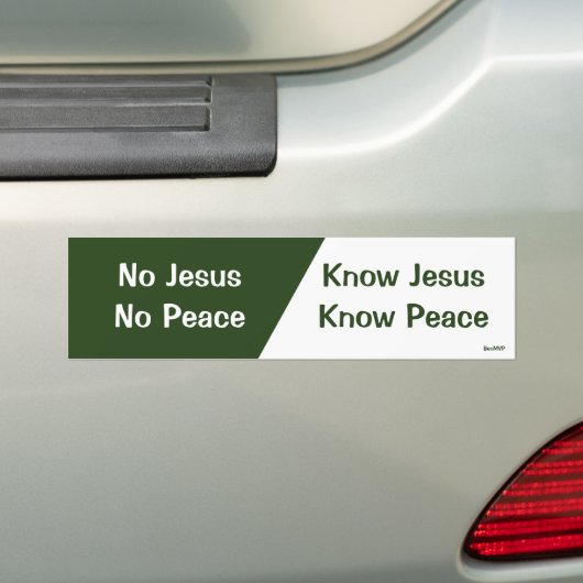 Ken Jezus, Know Peace Bumpersticker (Op auto)