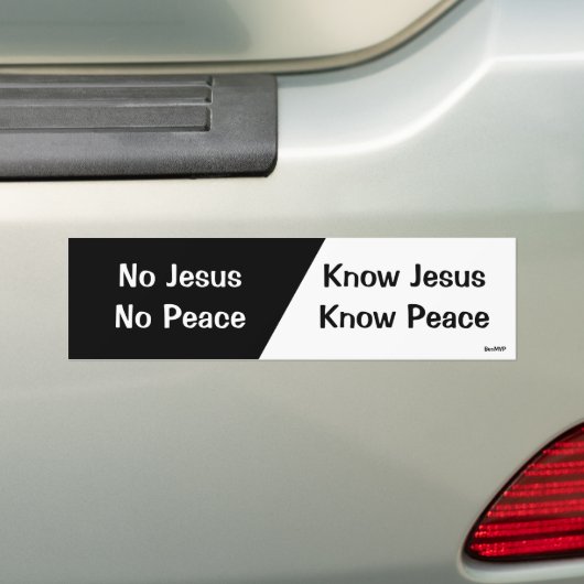 Ken Jezus, Know Peace Bumpersticker (Op auto)