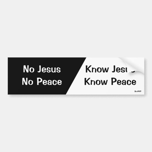 Ken Jezus, Know Peace Bumpersticker (Voorkant)